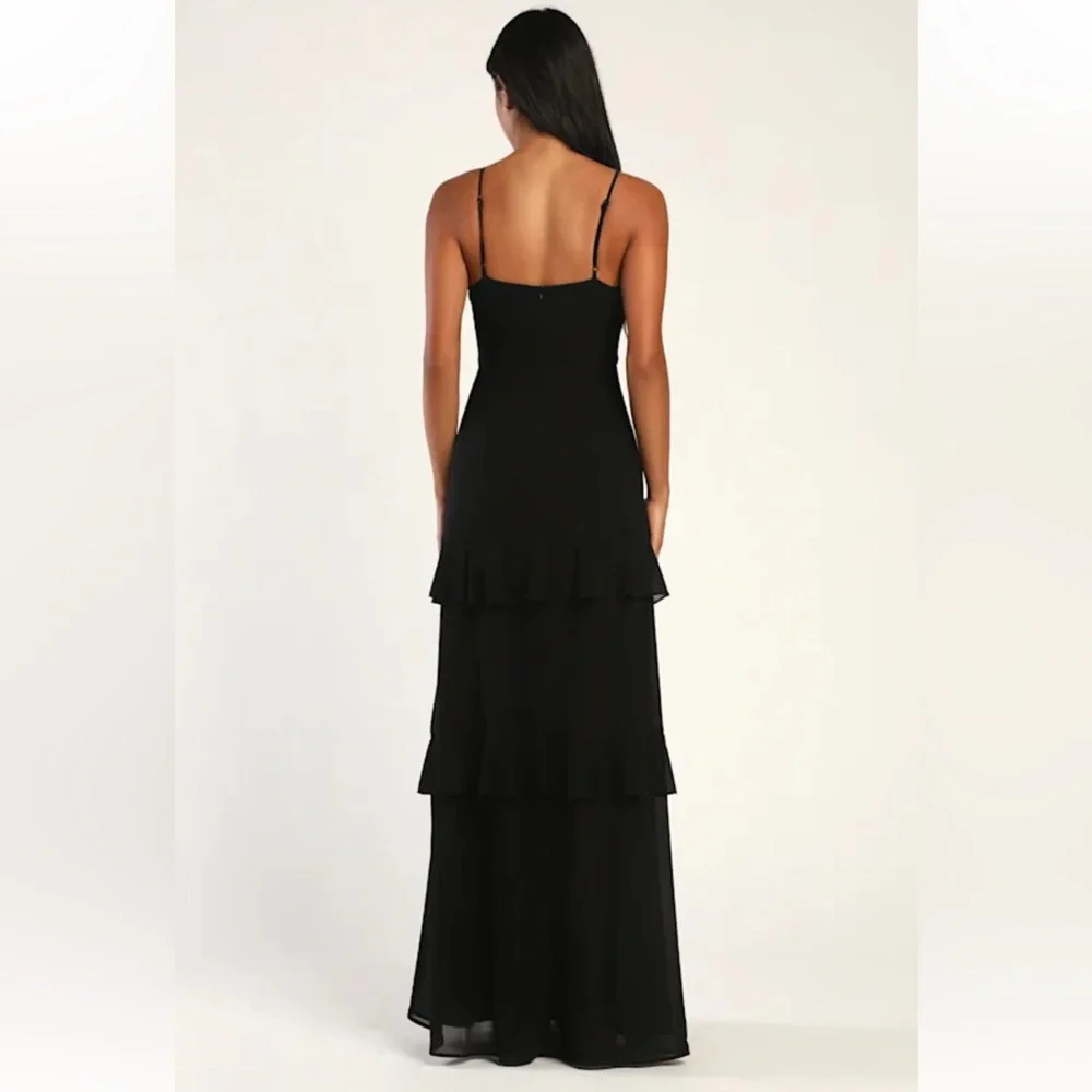 NWT Lulus Ruffle Maxi Dress - Picture 3 of 8